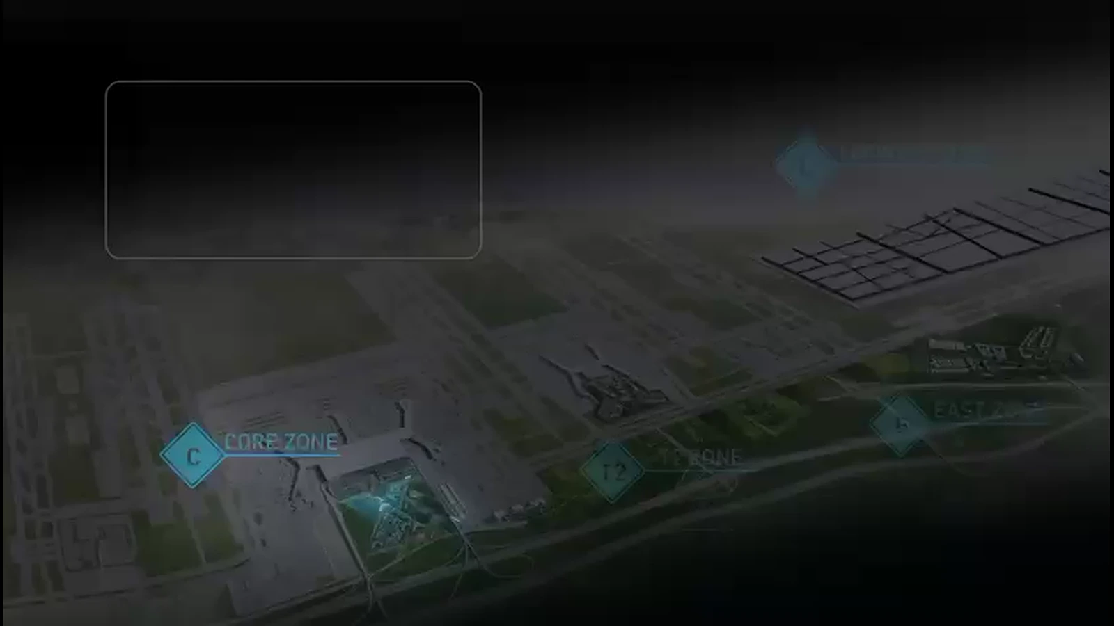 Akıllı şehir bölgelerini gösteren üç boyutlu veri haritası