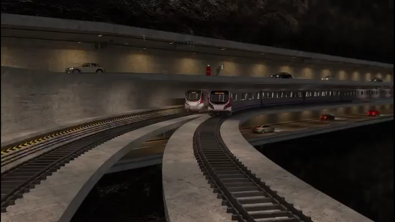 Tünel içinde modüler yeni nesil toplu taşıma araçları